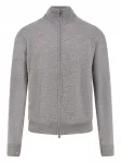 Кардиган на молнии в рубчик Corneliani, серый - фото