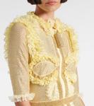 Мини-платье Christopher Kane с декоративной сеткой Self-Portrait, Yellow - фото 4