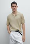 Поло Massimo Dutti RIBBED SHORT SLEEVE, Beige - фото