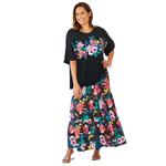 Футболка Plus size relaxed Woman Within, Black Graphic - фото