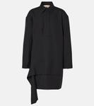 Мини-платье из смесовой шерсти Plan C, черный - фото