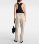 Прямые брюки из хлопка Marant Etoile, экрю - фото 3