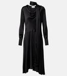 Асимметричное миди-платье Ganni, Black - фото