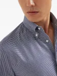 Рубашка в клетку гингем Brunello Cucinelli, синий - фото 3