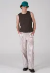 Полосатые брюки Prohibited, Red Cream - фото 2