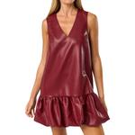 Бордовое бесшовное платье-пузырь мини Lalavon - фото