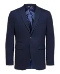 Однотонный мужской пиджак Slim Fit Selected, темно-синий - фото 6