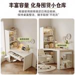 Угловой стол Naijia 140 см с полками, глубокий орех, двойной ящик - фото 6