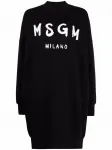 Платье-толстовка с логотипом MSGM, черный - фото