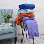 Вязаный твидовый плед Serenta, цвет Silver Blue - фото 5