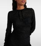 Кружевное платье макси Alessandra Rich, черный - фото 4