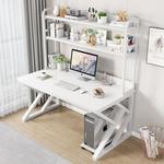 Компьютерный стол Xinmeikai 80x60x170 см с полкой, черная рама + карбон - фото 5