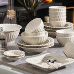 KANGMO Luxury Ceramic Tableware Set, Gray Bowls and Plates, 30-Piece Set with Casserole for 6 People - фото 5