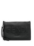FENDI клатч с тисненым логотипом, черный - фото
