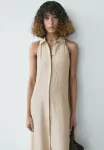 Платье-Рубашка миди Massimo Dutti, Beige - фото 4