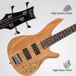 Басс гитара Glarry Burlywood GIB 4 String Bass Guitar Full Size HH Pickup - фото 4