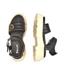 Сандалии женские Pollini кожаные на платформе, черный - фото 4