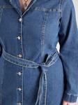 Vero Moda Curve Платье-рубашка 'VMCTelly' в синем дениме - фото 5