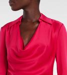 Топ из сатина Symone Simkhai, Fuchsia - фото 4