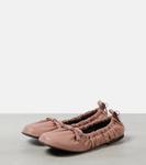 Кожаные балетки с бантом Acne Studios, розовый - фото 5