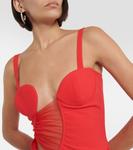 Мини-платье из джерси с вырезами Nensi Dojaka, красный - фото 4