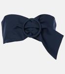 Хлопковый топ-бандо Adriana Degreas, темно-синий - фото