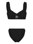 Hunza G бикини Juno с гофрированными краями, черный - фото