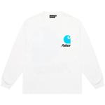 Лонгслив Palace x Carhartt WIP Logo Long-Sleeve, White - фото