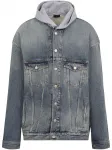 Джинсовая куртка с капюшоном BALENCIAGA, синий - фото
