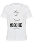 Футболка с принтом слогана Moschino, белый - фото