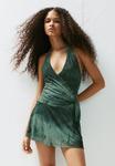 Платье PULL&BEAR Jersey dress, Green - фото