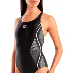 Купальник Arena Grid V Back Graphic, черный - фото 3