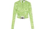 VERSACE Блуза с принтом по всей поверхности 'Green/White' - фото 3