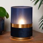 Настольная лампа Lucide Tusse Typ A, лен - синий - фото