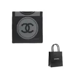 CHANEL Вязаный шарф унисекс черный - фото