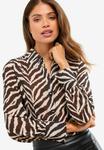 Блуза Lipsy REGULAR FIT , Zebra Printed Chiffon/Brown - фото