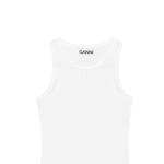 Ребристый майка-ловерол GANNI, белый - фото 6