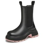 Tata Chelsea Boots Женские Черные, Черные с Розовой Подошвой - фото 3