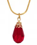 Ожерелье из серебряных бусин-капель 2028, red - фото 2