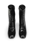 Ботильоны Croc Printed Leather Lace Up Ankle Boot 8 By Yoox, черный - фото 3