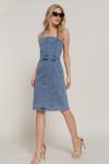 Джинсовое платье с пуговицами и эластичной планкой TRUEDAMES, Medium Denim - фото 2