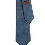 HERMES Шелковый галстук мужской морской синий, Marine Blue - фото 2