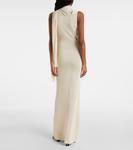 Шарфовый макси-платье с драпировкой Aya Muse, кремовый - фото 3