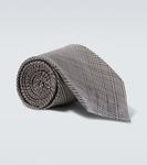 Шелковый галстук в клетку "Принц Уэльский" Tom Ford, Beige Multicolor - фото