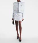 Твидовый пиджак в клетку Balmain, синий - фото 2