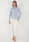Блузка на пуговицах SLIM FIT LELA, синий - фото 2