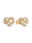 Серьги Pandora Sparkling Infinity Heart Stud Earrings, золото - фото