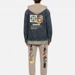 Джинсовая куртка мужская черная Evisu, черный - фото 7