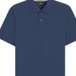 Поло с вышитым логотипом босса HUGO BOSS, темно-синий - фото 2