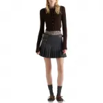 Мини-юбка из плиссированной шерсти Prada, серый - фото 3